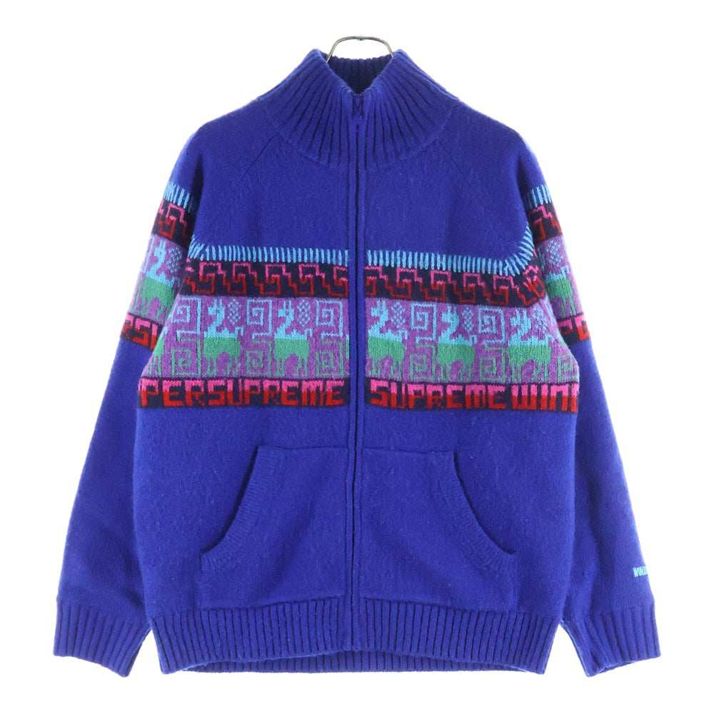 SUPREME(シュプリーム) 20AW Chullo Windstopper Zip Up Sweater GORE-TEX チューロ ウィンドストッパー ゴアテックス フルジップ ニット セーター ブルー
