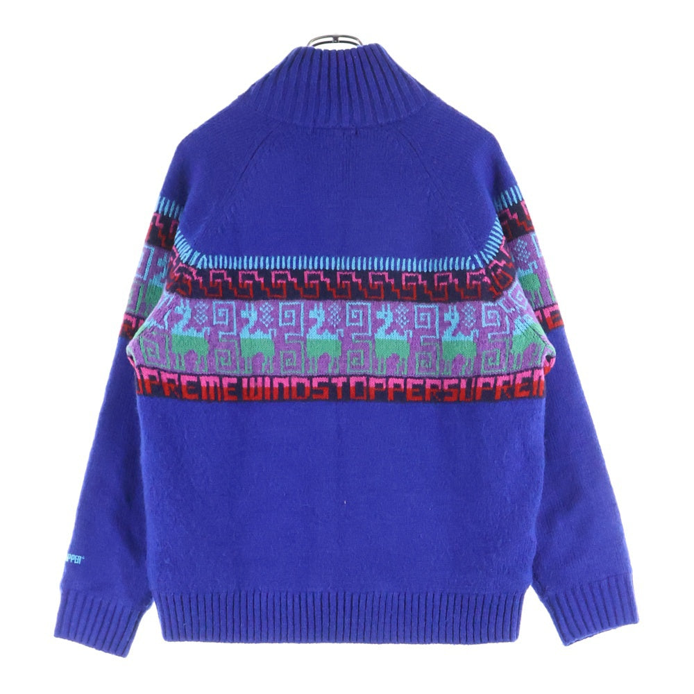 SUPREME(シュプリーム) 20AW Chullo Windstopper Zip Up Sweater GORE-TEX チューロ ウィンドストッパー ゴアテックス フルジップ ニット セーター ブルー