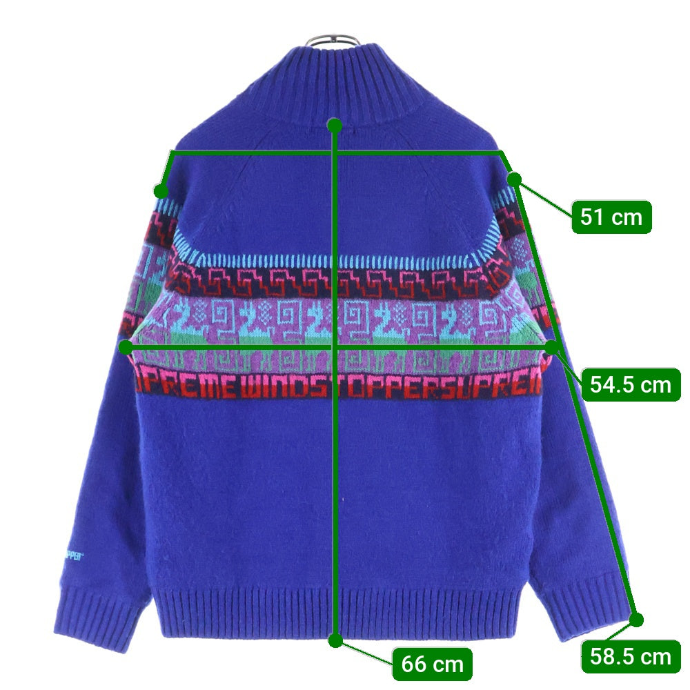 SUPREME(シュプリーム) 20AW Chullo Windstopper Zip Up Sweater GORE-TEX チューロ ウィンドストッパー ゴアテックス フルジップ ニット セーター ブルー
