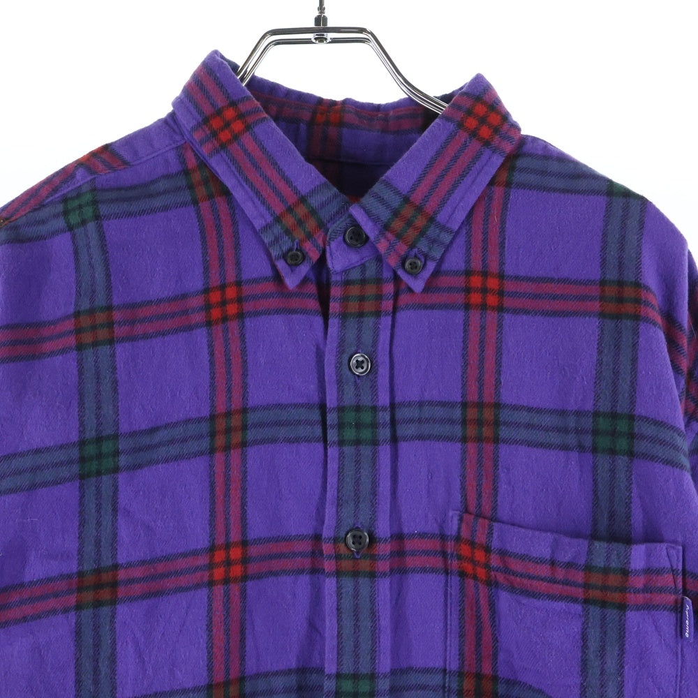 SUPREME(シュプリーム) 18AW Tartan L/S Flannel Shirt タータンチェック ボタンダウン フランネル 長袖シャツ パープル