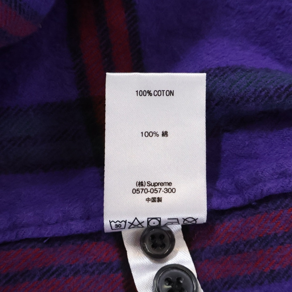 SUPREME(シュプリーム) 18AW Tartan L/S Flannel Shirt タータンチェック ボタンダウン フランネル 長袖シャツ パープル