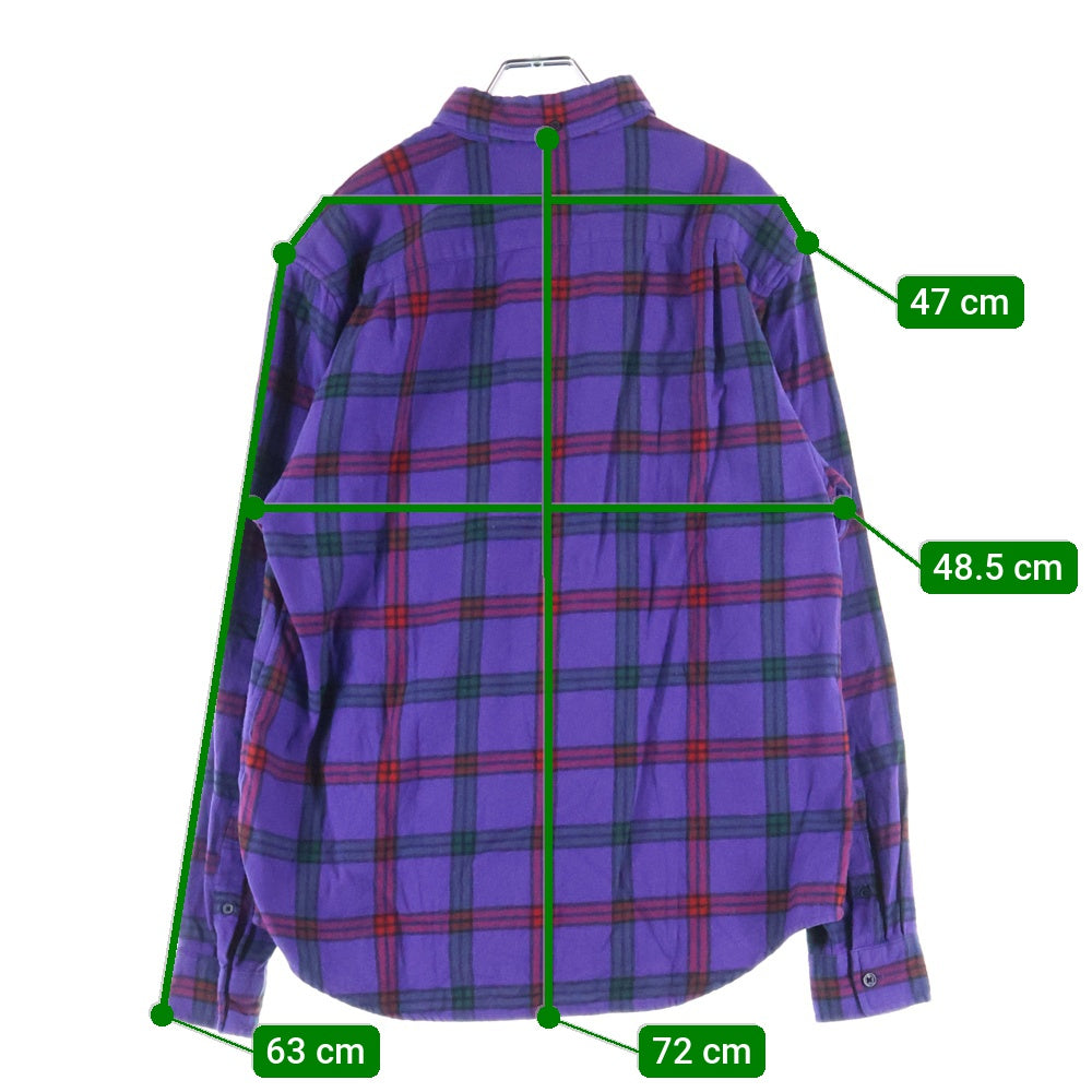 SUPREME(シュプリーム) 18AW Tartan L/S Flannel Shirt タータンチェック ボタンダウン フランネル 長袖シャツ パープル