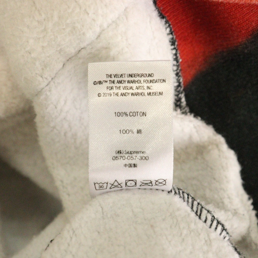 SUPREME(シュプリーム) 19AW The Velvet Underground Nico Hooded Sweatshir ヴェルベット アンダーグラウンド カンガルーポケット ドローストリング フーデッド スウェット パーカー