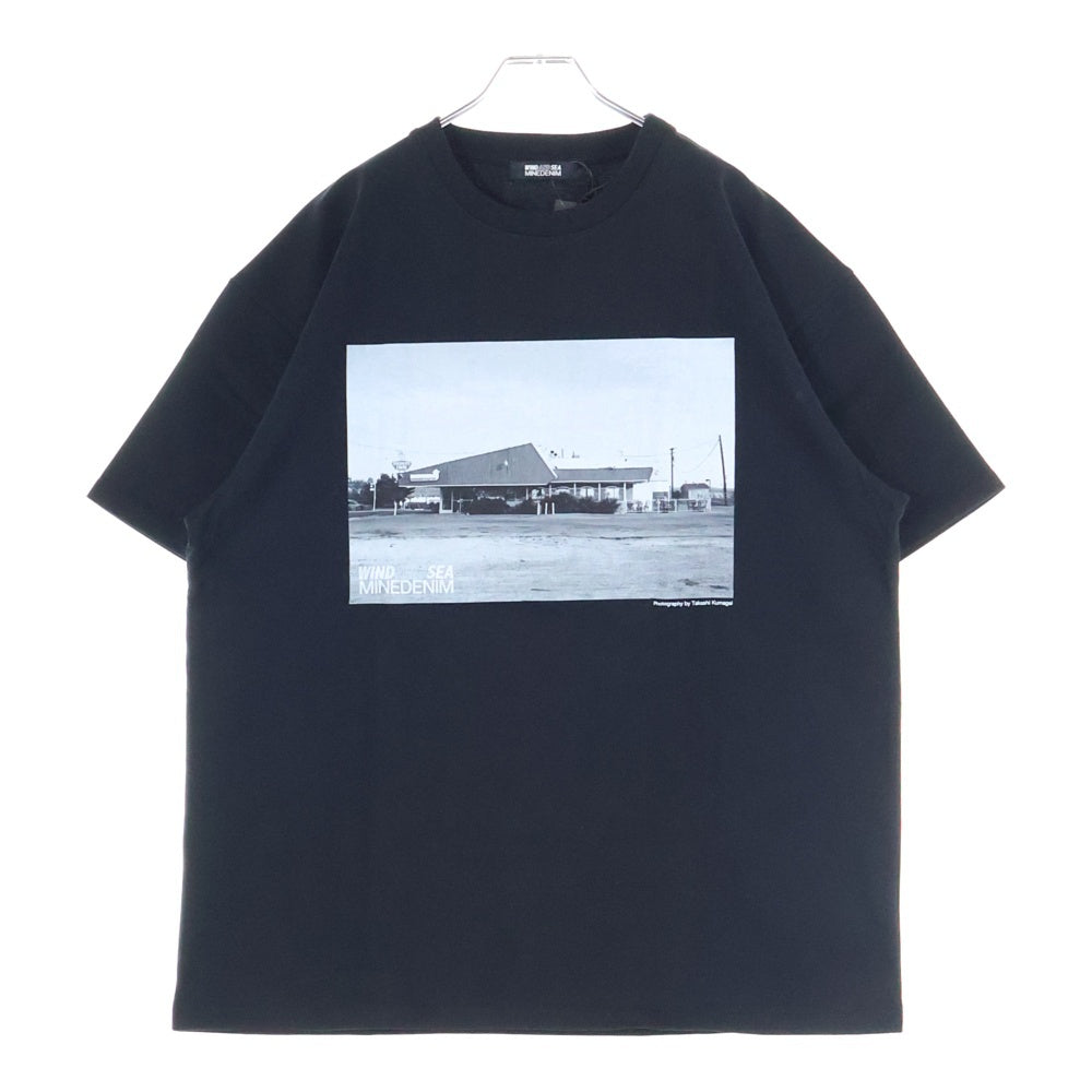 WIND AND SEA(ウィンダンシー) 24SS ×MINEDENIM マインデニム PHOTO S/S TEE フォトプリント クルーネック カットソー 半袖Tシャツ ブラック WDS-C-MND-24-Q4-05