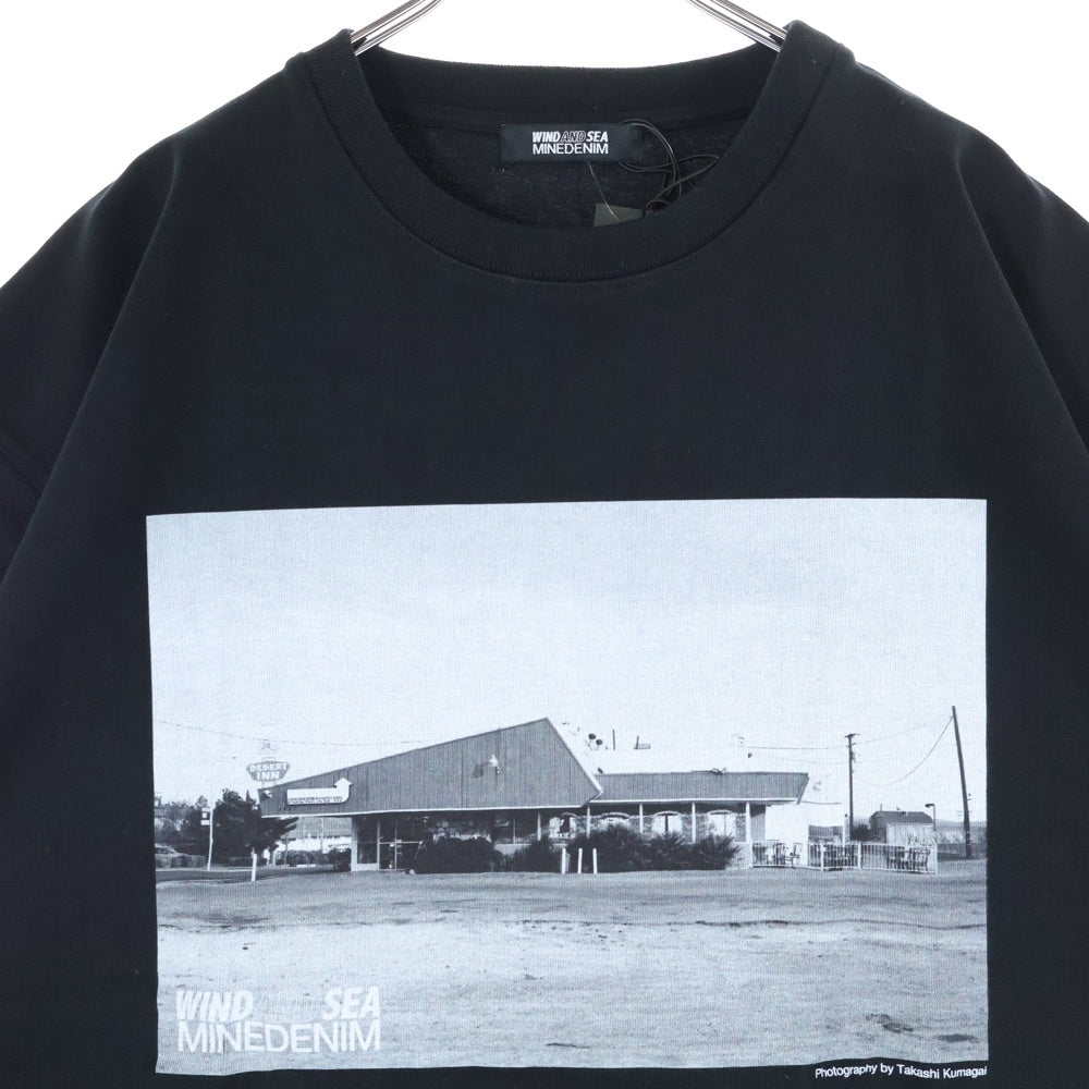 WIND AND SEA(ウィンダンシー) 24SS ×MINEDENIM マインデニム PHOTO S/S TEE フォトプリント クルーネック カットソー 半袖Tシャツ ブラック WDS-C-MND-24-Q4-05