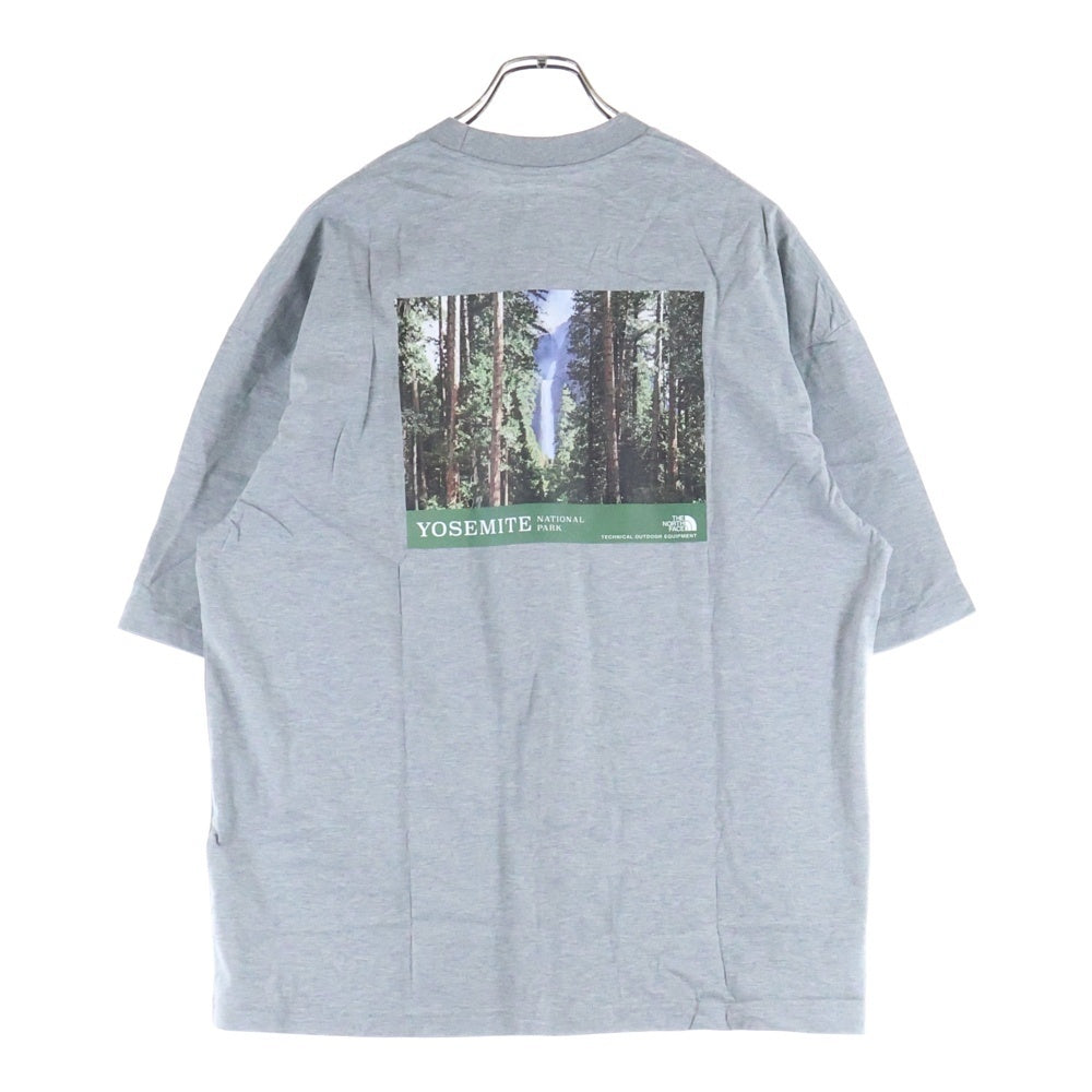 THE NORTH FACE(ザノースフェイス) 胸ロゴデザイン クルーネック カットソー半袖Tシャツ グレー NT32436