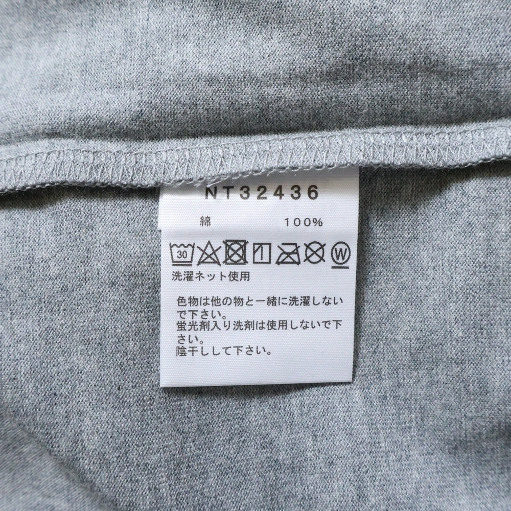 THE NORTH FACE(ザノースフェイス) 胸ロゴデザイン クルーネック カットソー半袖Tシャツ グレー NT32436