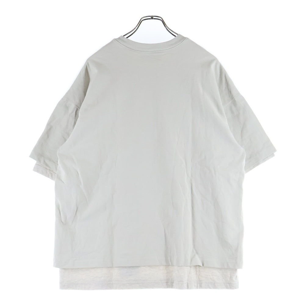 NEON SIGN(ネオンサイン) LAYERED T-SHIRTS レイヤード コットン クルーネック カットソー 半袖Tシャツ ベージュ N1665