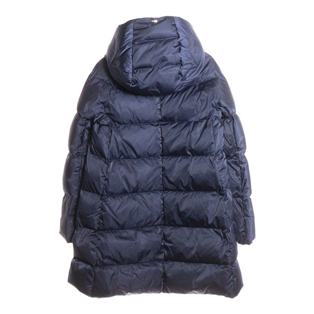 HERNO(ヘルノ) A-SHAPE JACKET Aシェイプ サテン フーデッド ダウンコート ジャケット レディース ブルー PI1304D
