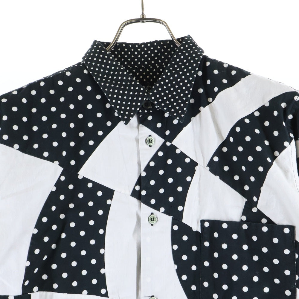 BLACK COMME des GARCONS(ブラックコムデギャルソン) 14SS AD2013 ポルカドット ロングスリーブ コットンシャツ ブラック/ホワイト 1M-B021