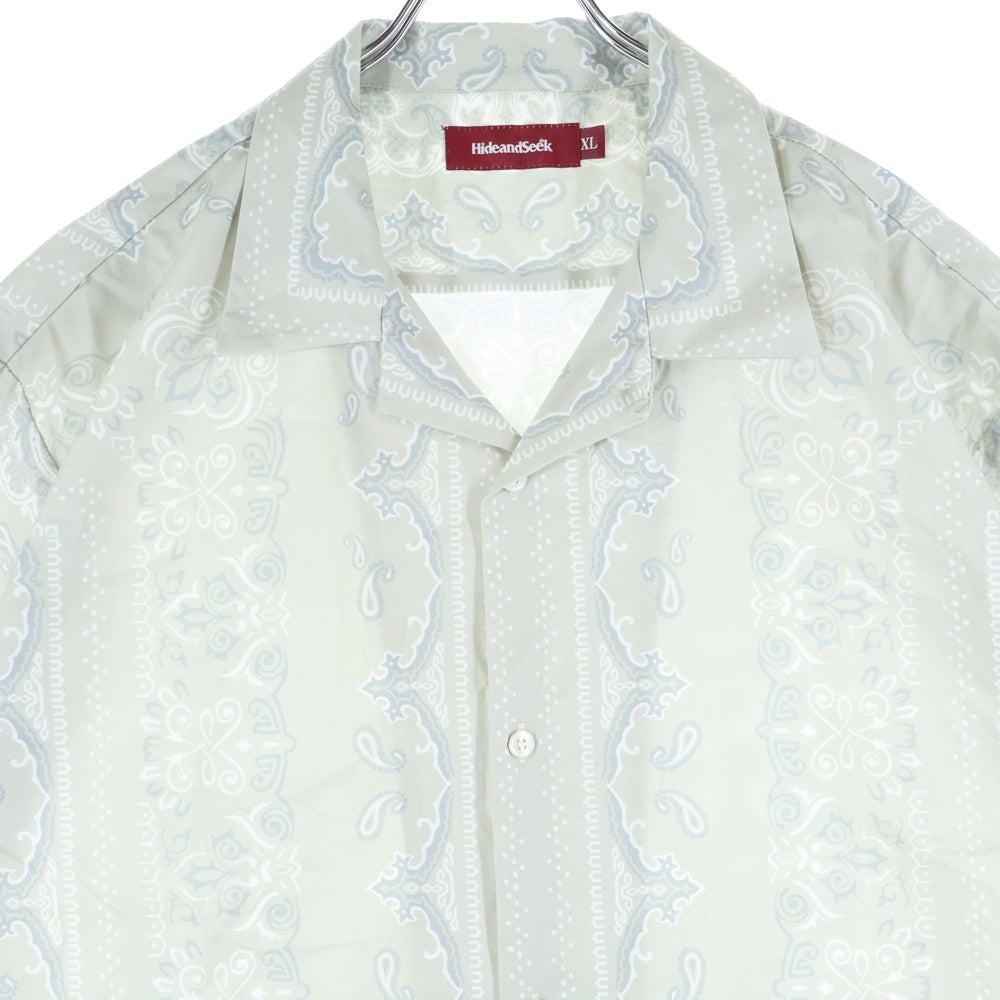 Hideandseek(ハイドアンドシーク) Bandana Pattern S/S Shirt バンダナパターン オープンカラー 半袖シャツ アイボリー HS-050225