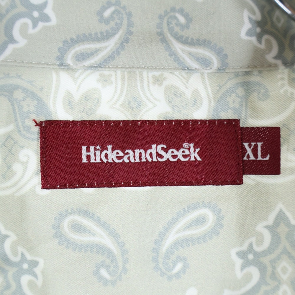 Hideandseek(ハイドアンドシーク) Bandana Pattern S/S Shirt バンダナパターン オープンカラー 半袖シャツ アイボリー HS-050225