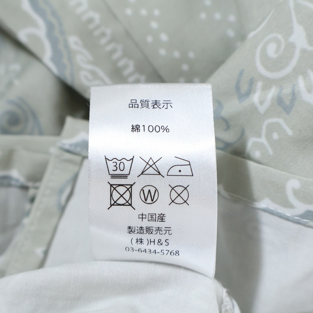 Hideandseek(ハイドアンドシーク) Bandana Pattern S/S Shirt バンダナパターン オープンカラー 半袖シャツ アイボリー HS-050225