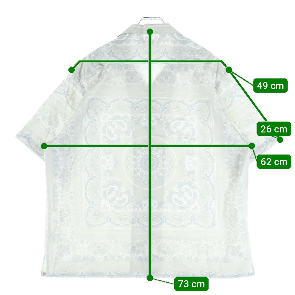 Hideandseek(ハイドアンドシーク) Bandana Pattern S/S Shirt バンダナパターン オープンカラー 半袖シャツ アイボリー HS-050225