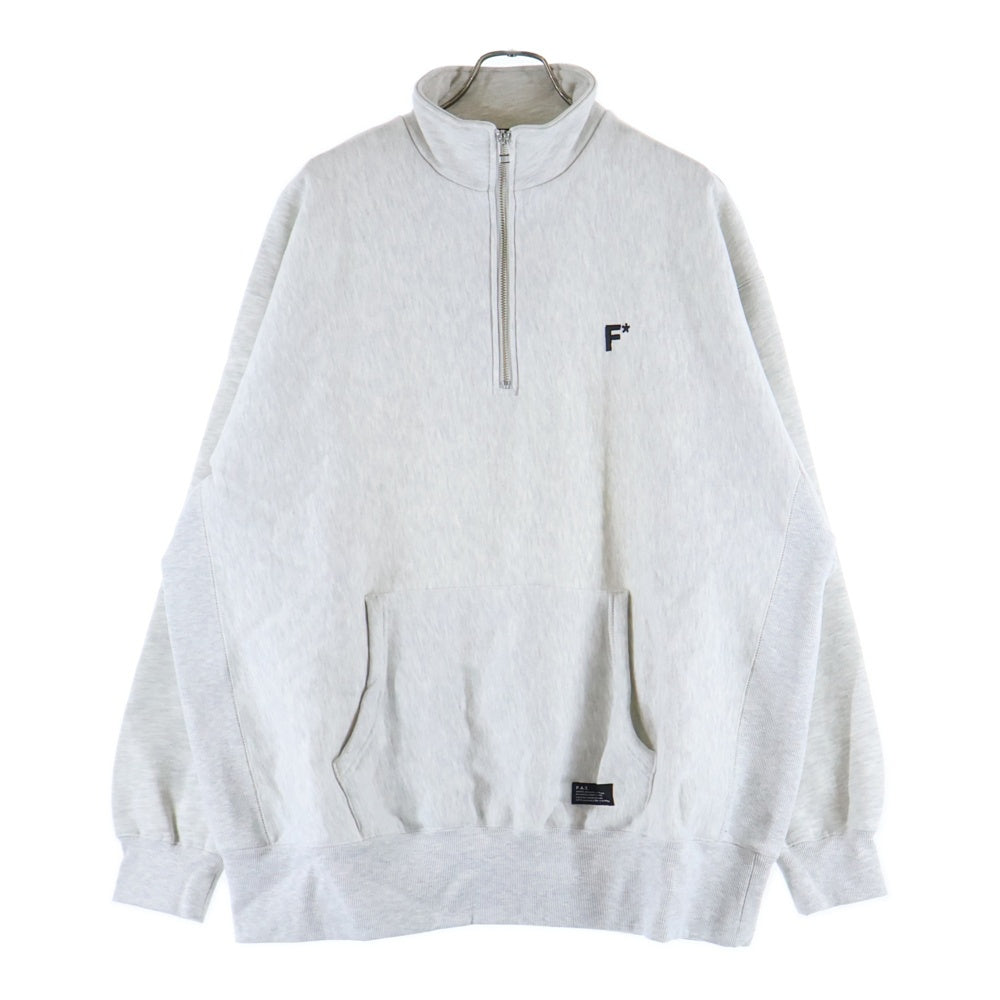FAT(エフエーティー) FASTERISK.HALF ファスターリスク ハーフジップ プルオーバースウェット トレーナー グレー F32510-SW05-AB