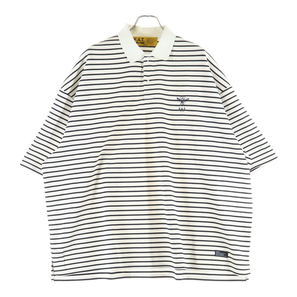 FAT(エフエーティー) BEEDER ビーダー ボーダー 半袖ポロシャツ アイボリー/ブラック F32411-CT34-AB
