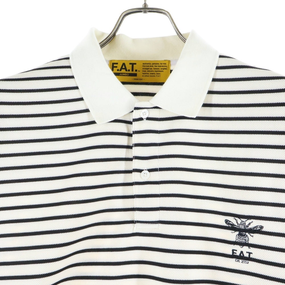FAT(エフエーティー) BEEDER ビーダー ボーダー 半袖ポロシャツ アイボリー/ブラック F32411-CT34-AB