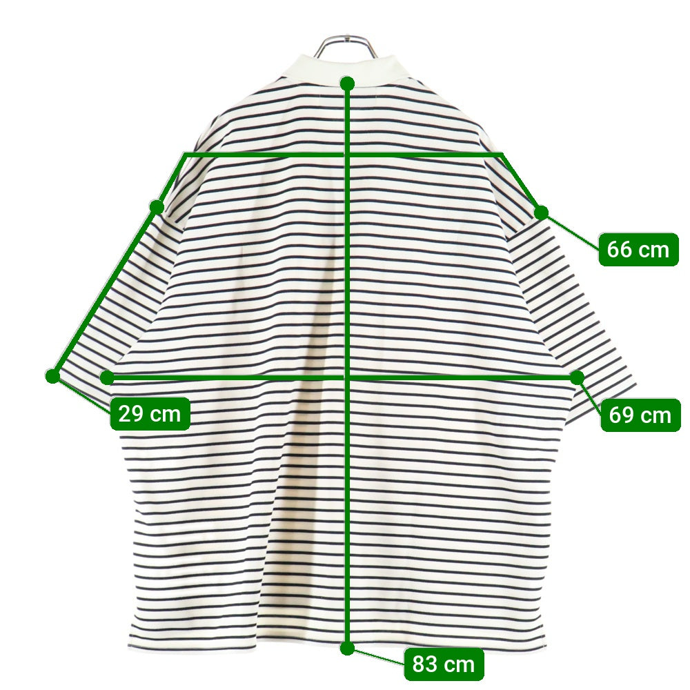 FAT(エフエーティー) BEEDER ビーダー ボーダー 半袖ポロシャツ アイボリー/ブラック F32411-CT34-AB