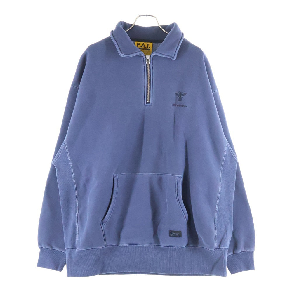 FAT(エフエーティー) DYEMENT.HALF ダイメント ハーフジップ プルオーバースウェット トレーナー ネイビー F32510-SW08
