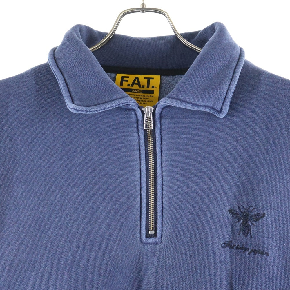 FAT(エフエーティー) DYEMENT.HALF ダイメント ハーフジップ プルオーバースウェット トレーナー ネイビー F32510-SW08