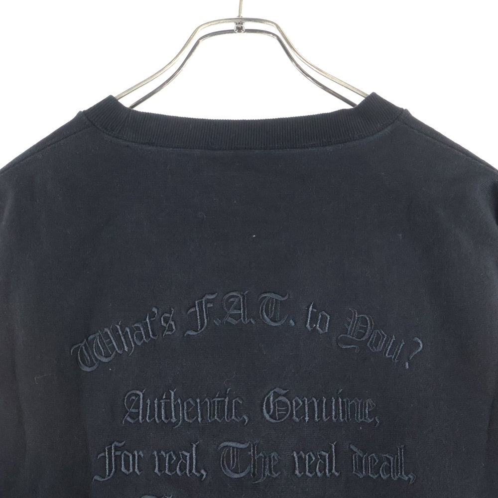 FAT(エフエーティー) EMBOLD エンボールド ロゴエンブロイダリー クルーネックスウェット トレーナー ブラック F32421-SW16-AB