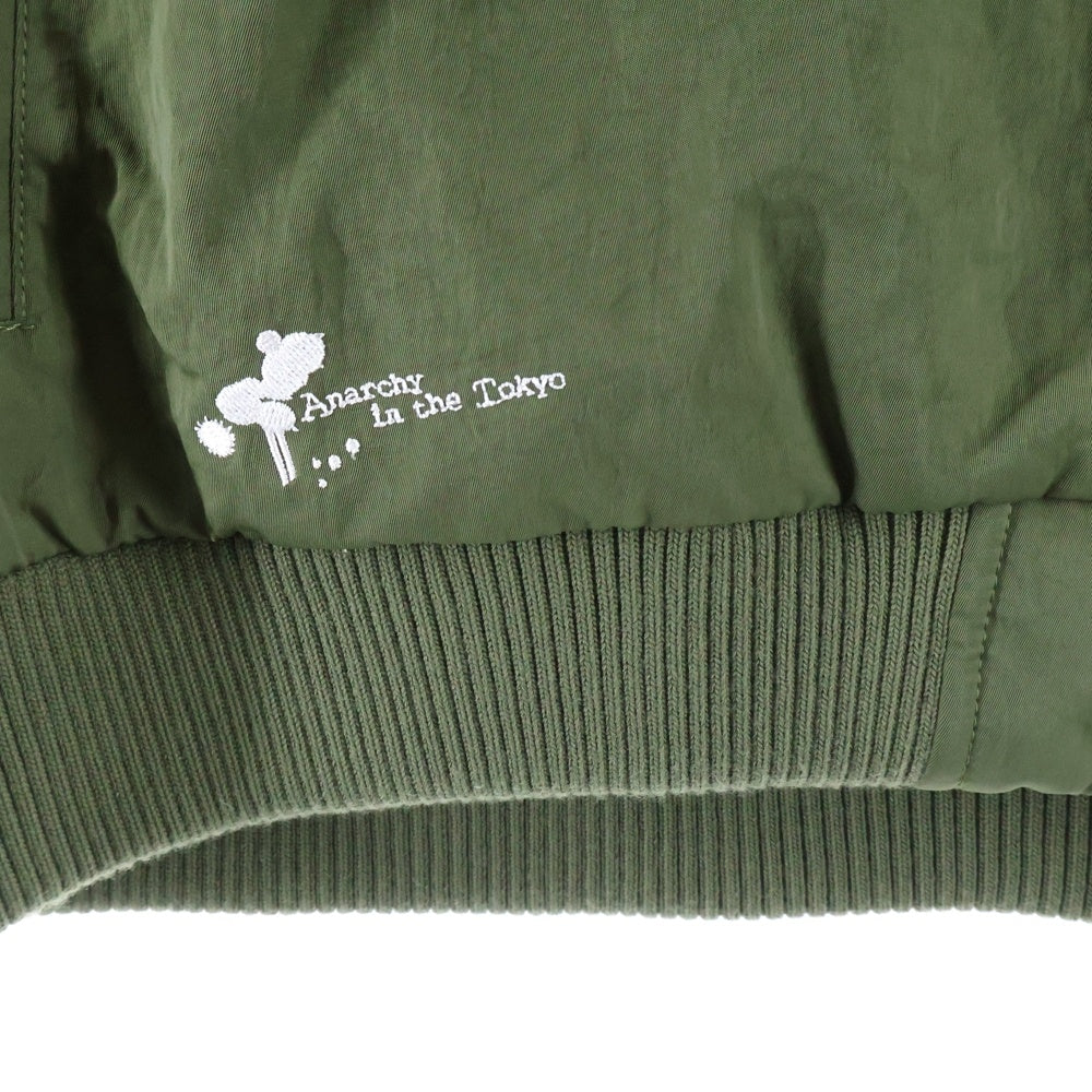 NOISESCAPE(ノイズスケープ) Embroidery design flight jacket エンブロイダリーデザイン ボンバー フライトジャケット カーキ NSA095-4CD