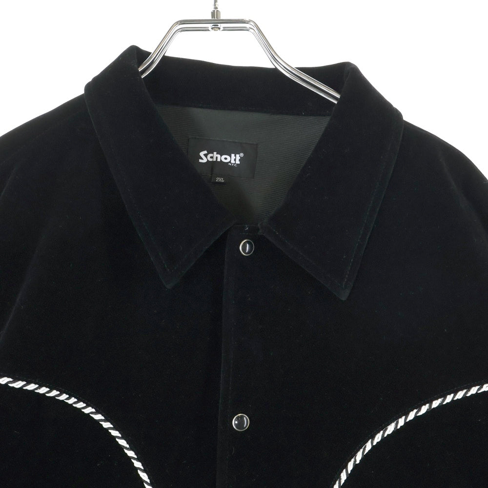 SCHOTT(ショット) VELOR WESTERN JACKET ヴェロア ウエスタンジャケット ブラック 782-5152004