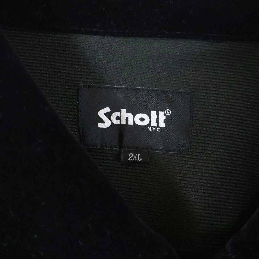 SCHOTT(ショット) VELOR WESTERN JACKET ヴェロア ウエスタンジャケット ブラック 782-5152004
