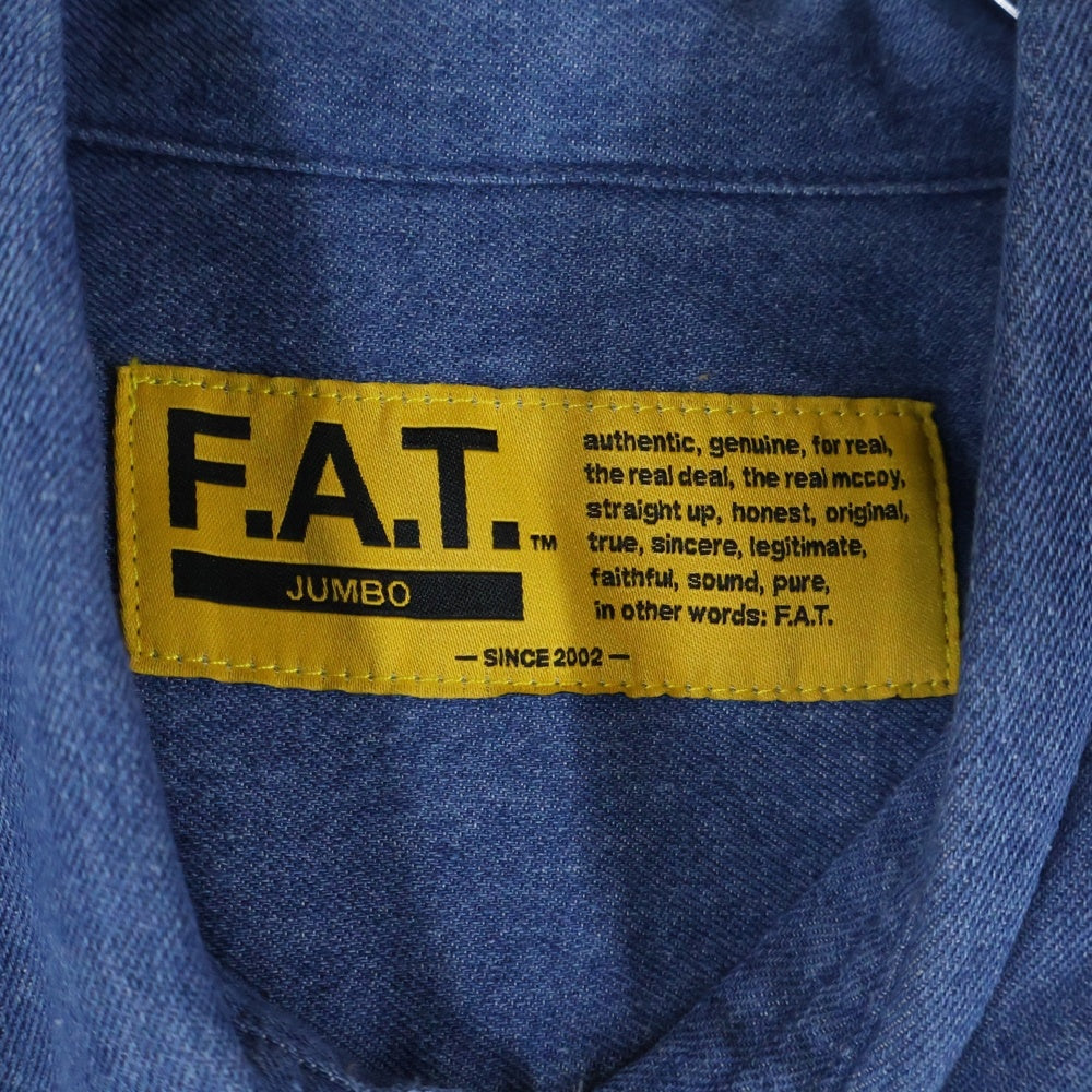 FAT(エフエーティー) B.D.Dee ビーディーディー ボタンダウン 長袖デニムシャツ インディゴ F32510-SH09-AB