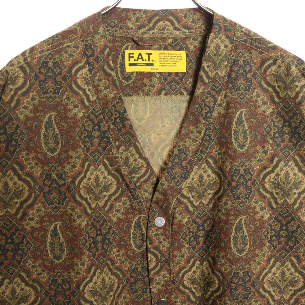 FAT(エフエーティー) LIBERGAN リバーガン ペイズリー柄 スナップボタン カーディガン ブラウン F32420-SH10-AB