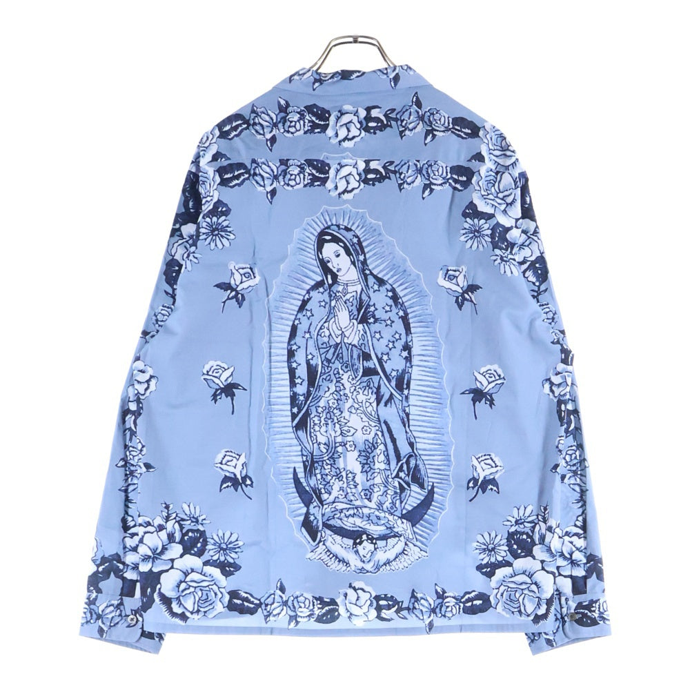 Hideandseek(ハイドアンドシーク) Maria L/S Shirt マリア 総柄 長袖シャツ ブルー HS-030125