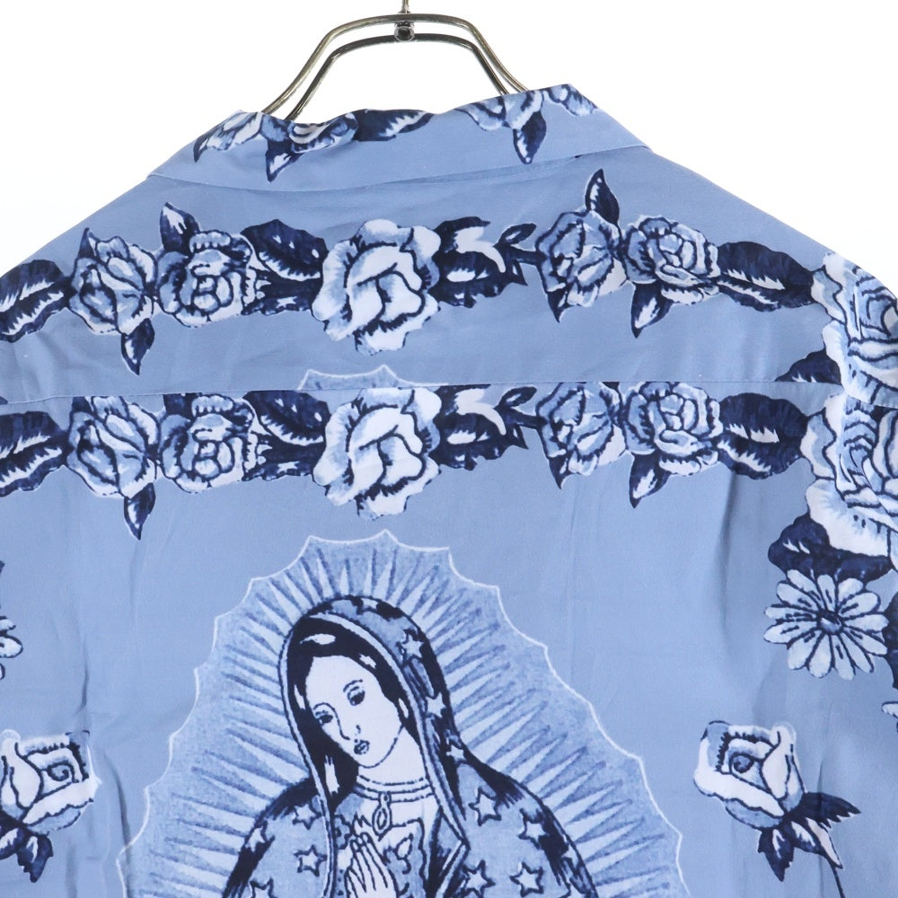 Hideandseek(ハイドアンドシーク) Maria L/S Shirt マリア 総柄 長袖シャツ ブルー HS-030125