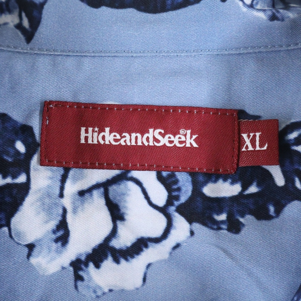 Hideandseek(ハイドアンドシーク) Maria L/S Shirt マリア 総柄 長袖シャツ ブルー HS-030125