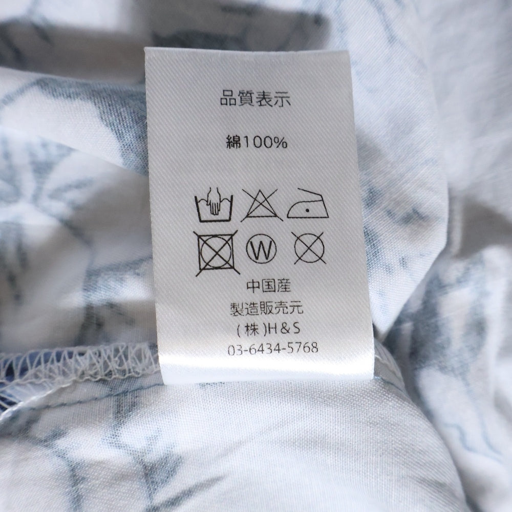 Hideandseek(ハイドアンドシーク) Maria L/S Shirt マリア 総柄 長袖シャツ ブルー HS-030125