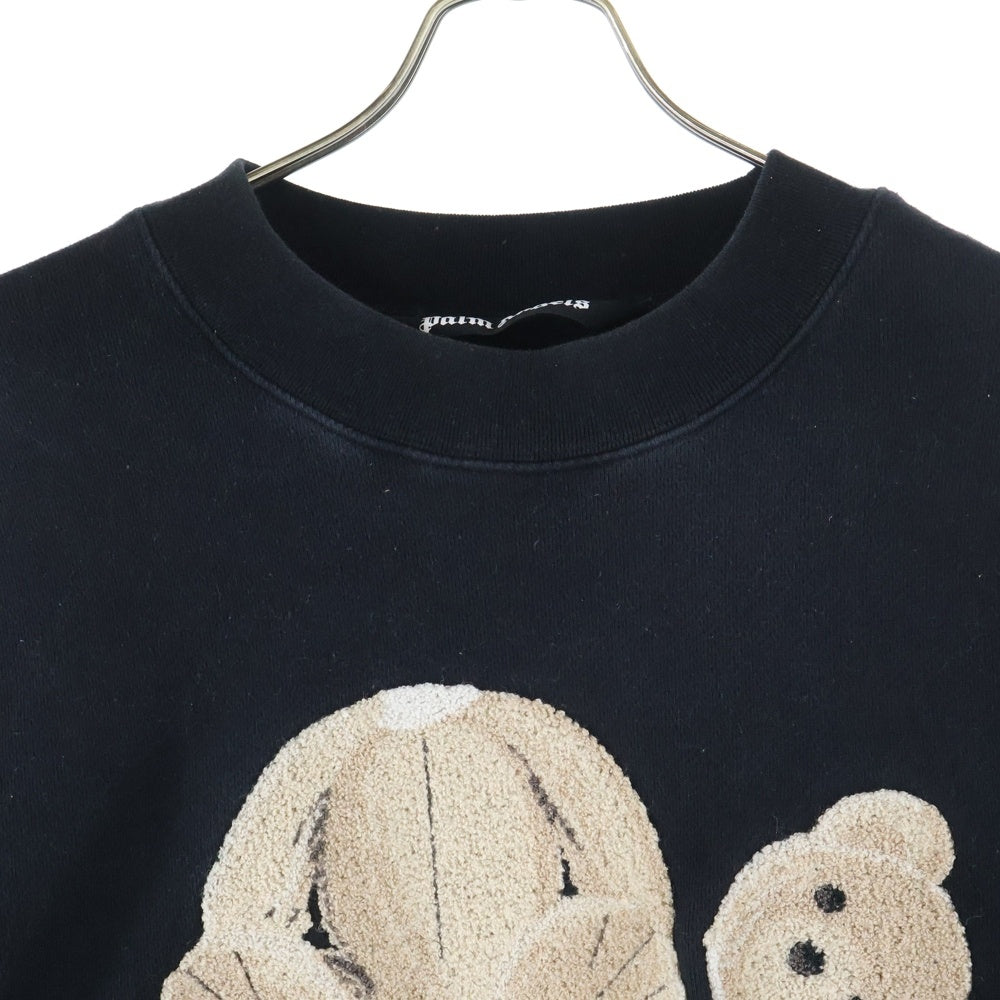 Palm Angels(パームエンジェルス) Kill THE Bear Sweatshirt キルザベアスウェットシャツ フロントデザイン クルーネックトレーナー ブラック PMBA026C99FLE002