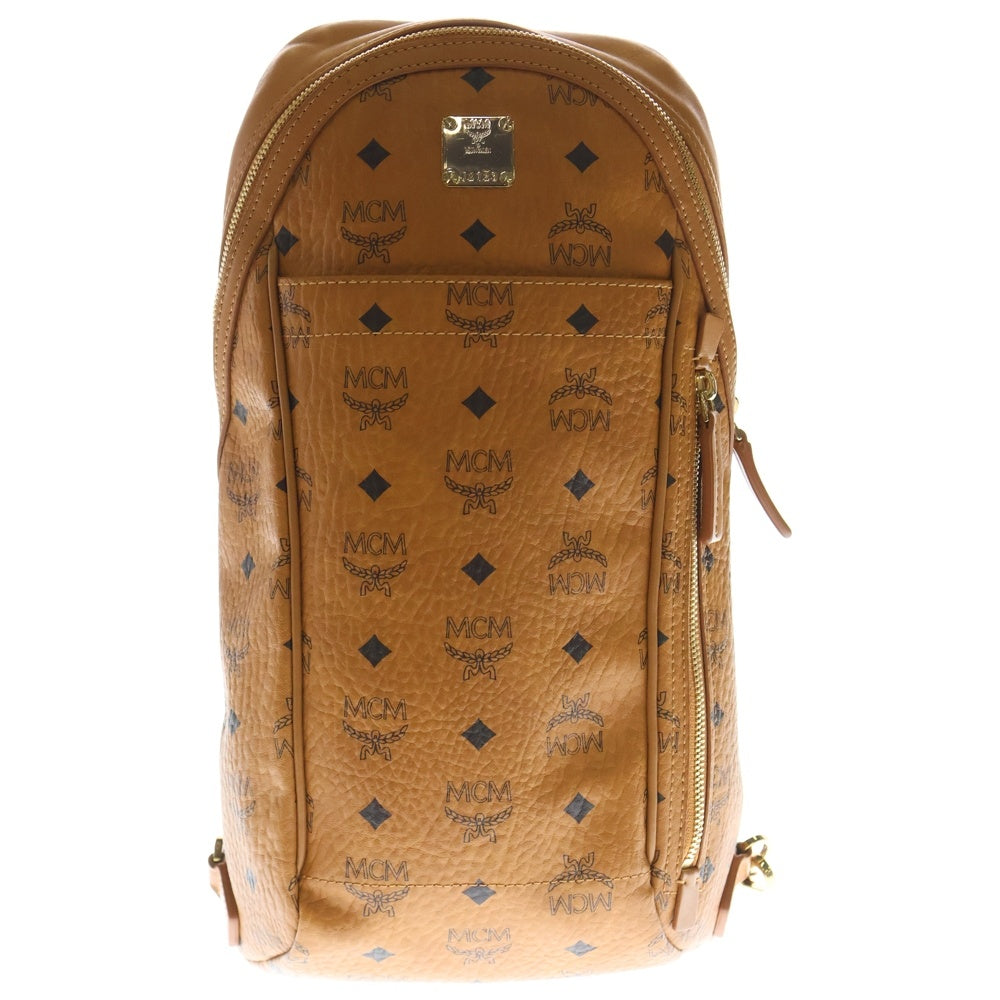 MCM(エム シー エム) ヴィセトス柄 ロゴプレート ショルダーバッグ ボディバッグ ブラウン MML 6SVE34 CO001 レディース