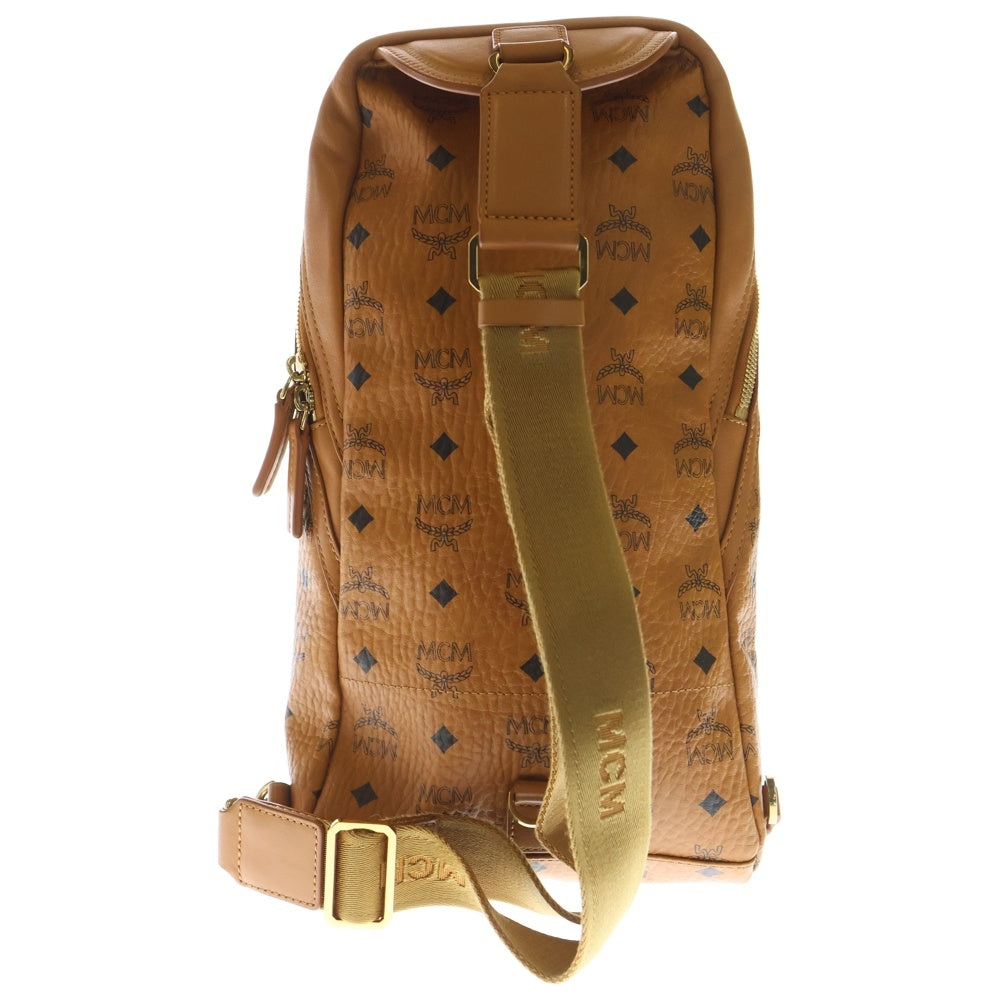 MCM(エム シー エム) ヴィセトス柄 ロゴプレート ショルダーバッグ ボディバッグ ブラウン MML 6SVE34 CO001 レディース