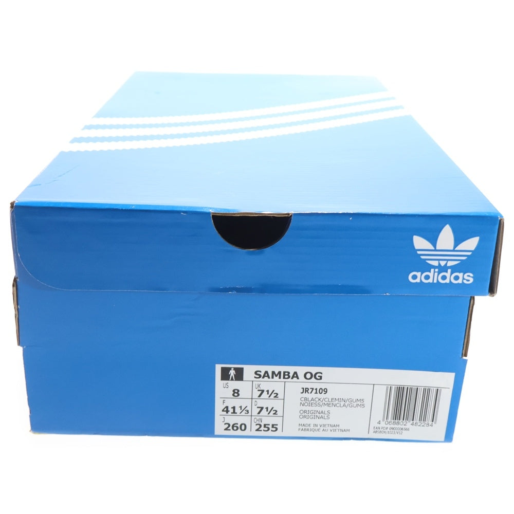 adidas(アディダス) SAMBA OG BLACK CLEAR MINT サンバ OG ブラック クリア ミント レースアップ ローカットスニーカー ブラック/ターコイズ US8/26cm JR7109