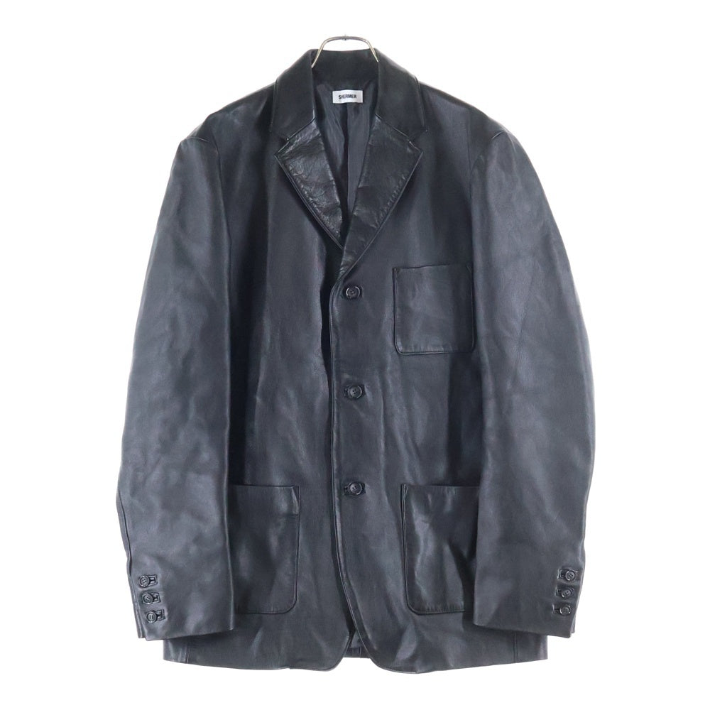 SHERMER(シャーマー) 24SS ×Jakob Hetzer Conversation Jacket コンバセーション レザージャケット ブラック SHM-24SS-204-BLK