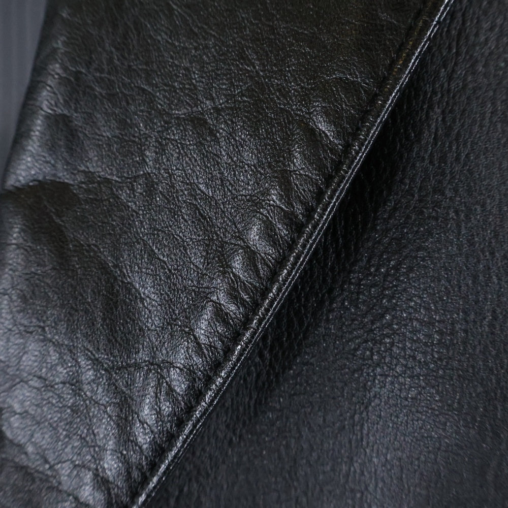 SHERMER(シャーマー) 24SS ×Jakob Hetzer Conversation Jacket コンバセーション レザージャケット ブラック SHM-24SS-204-BLK