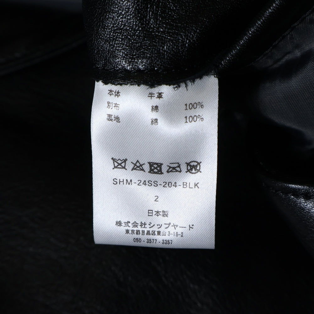SHERMER(シャーマー) 24SS ×Jakob Hetzer Conversation Jacket コンバセーション レザージャケット ブラック SHM-24SS-204-BLK