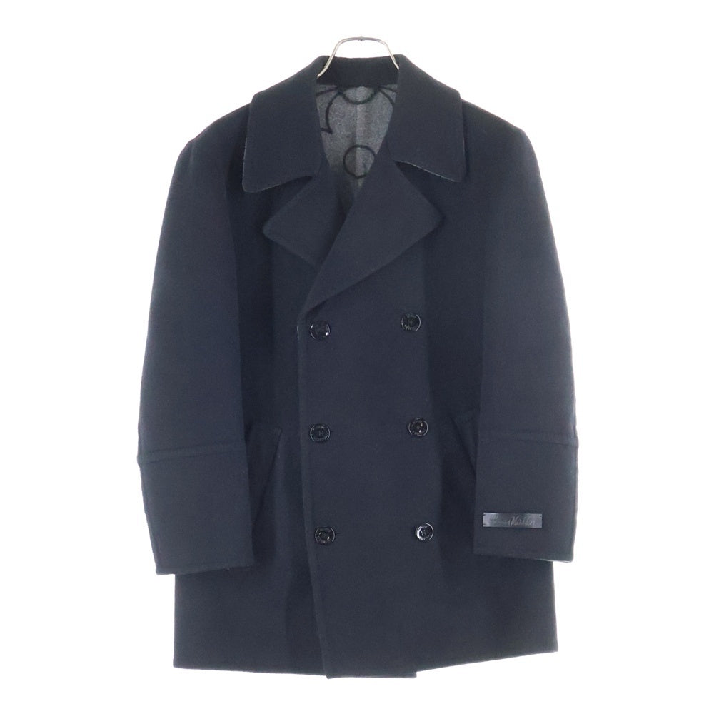 LOUIS VUITTON(ルイヴィトン) 21SS アームロゴデザイン モノグラム ダブルポケット ウール ピーコート ブラック RM211M ZQJ HKC02E