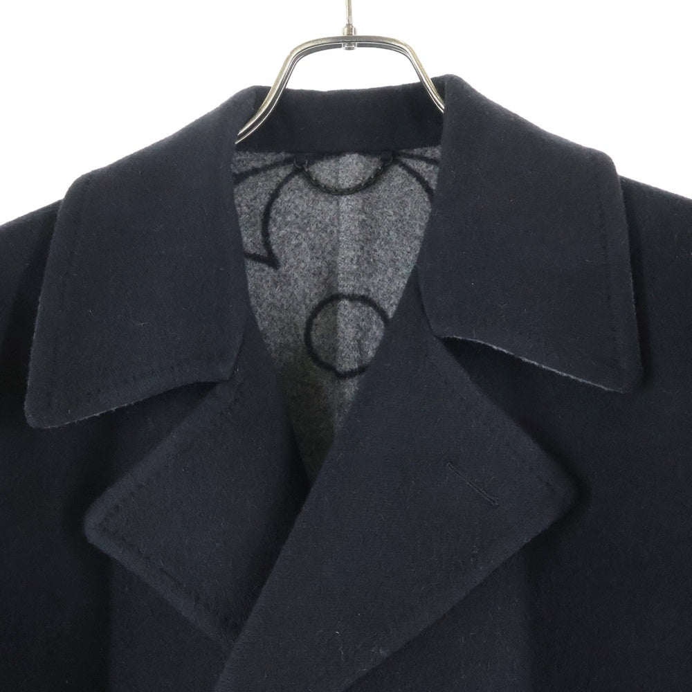 LOUIS VUITTON(ルイヴィトン) 21SS アームロゴデザイン モノグラム ダブルポケット ウール ピーコート ブラック RM211M ZQJ HKC02E