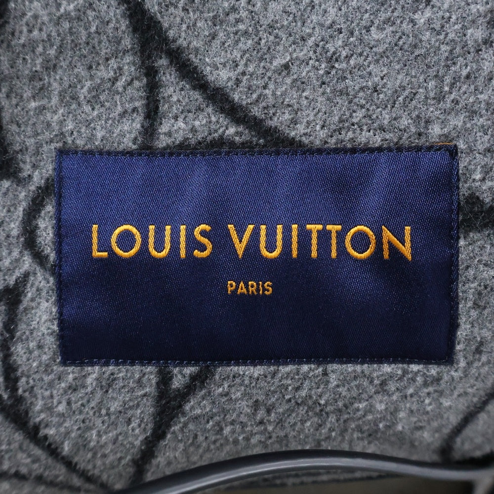 LOUIS VUITTON(ルイヴィトン) 21SS アームロゴデザイン モノグラム ダブルポケット ウール ピーコート ブラック RM211M ZQJ HKC02E