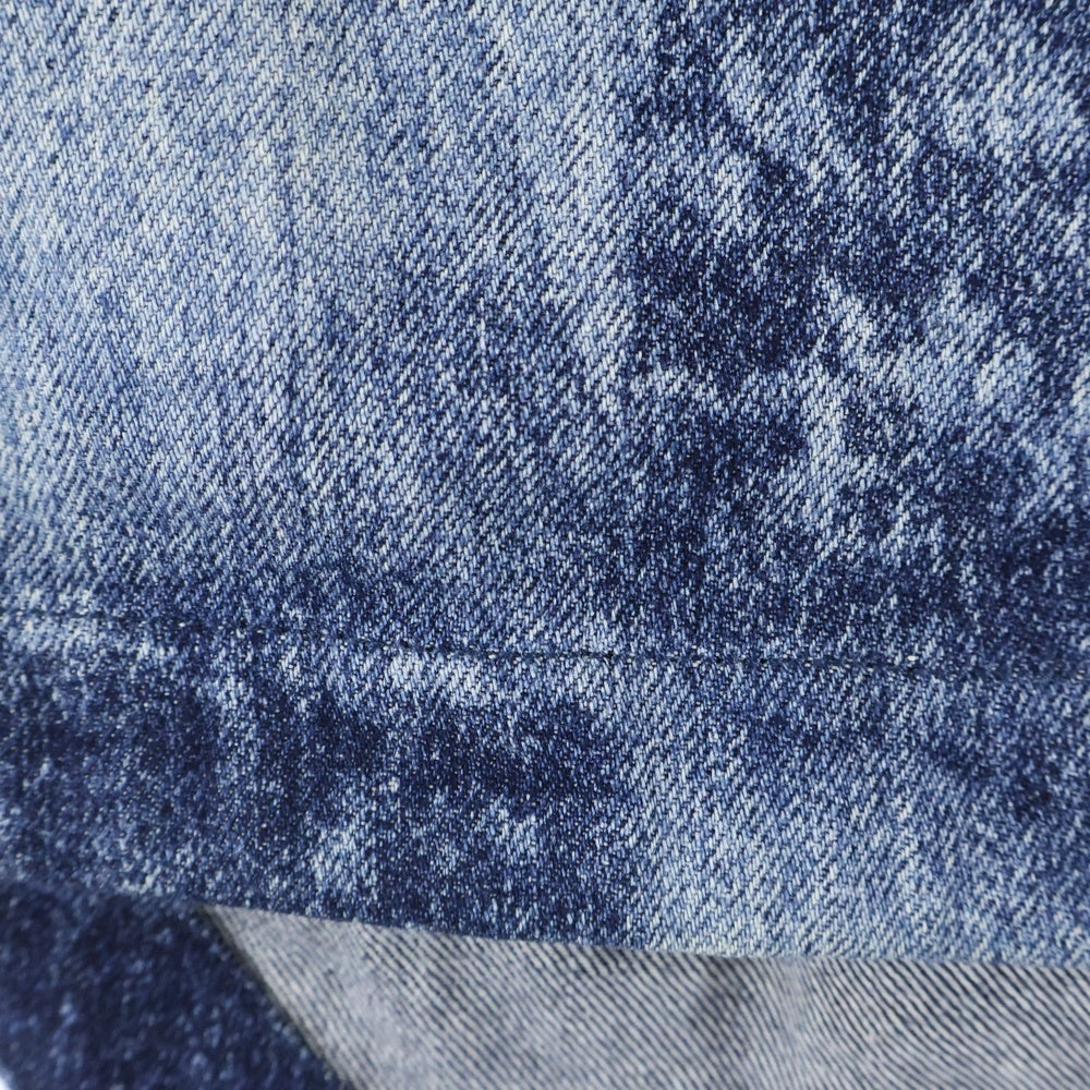 LOUIS VUITTON(ルイヴィトン) 21SS ダミエ ソルト ロゴデザイン 胸ポケット デニム 半袖シャツ インディゴ RM212M DR0 HLS03W