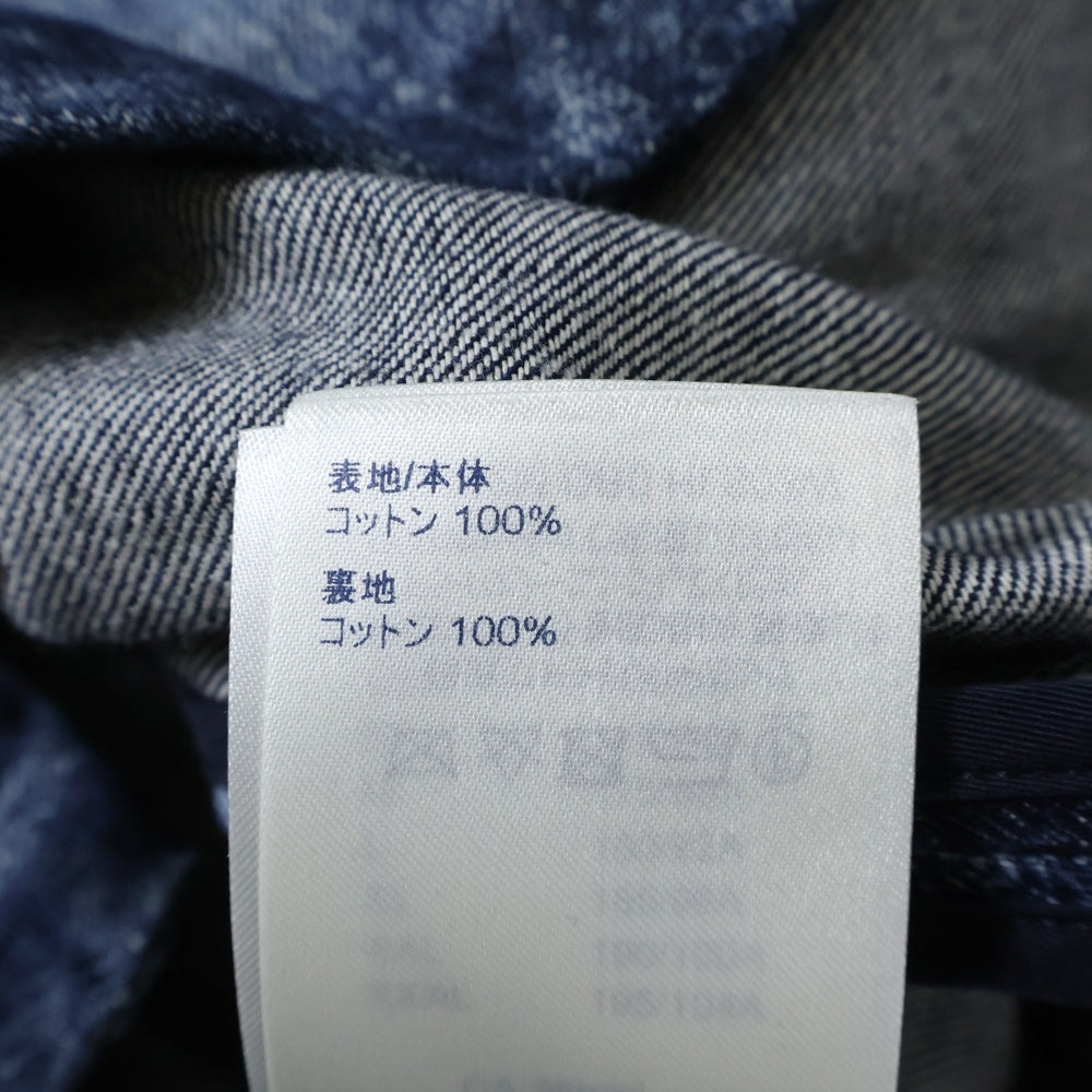 LOUIS VUITTON(ルイヴィトン) 21SS ダミエ ソルト ロゴデザイン 胸ポケット デニム 半袖シャツ インディゴ RM212M DR0 HLS03W