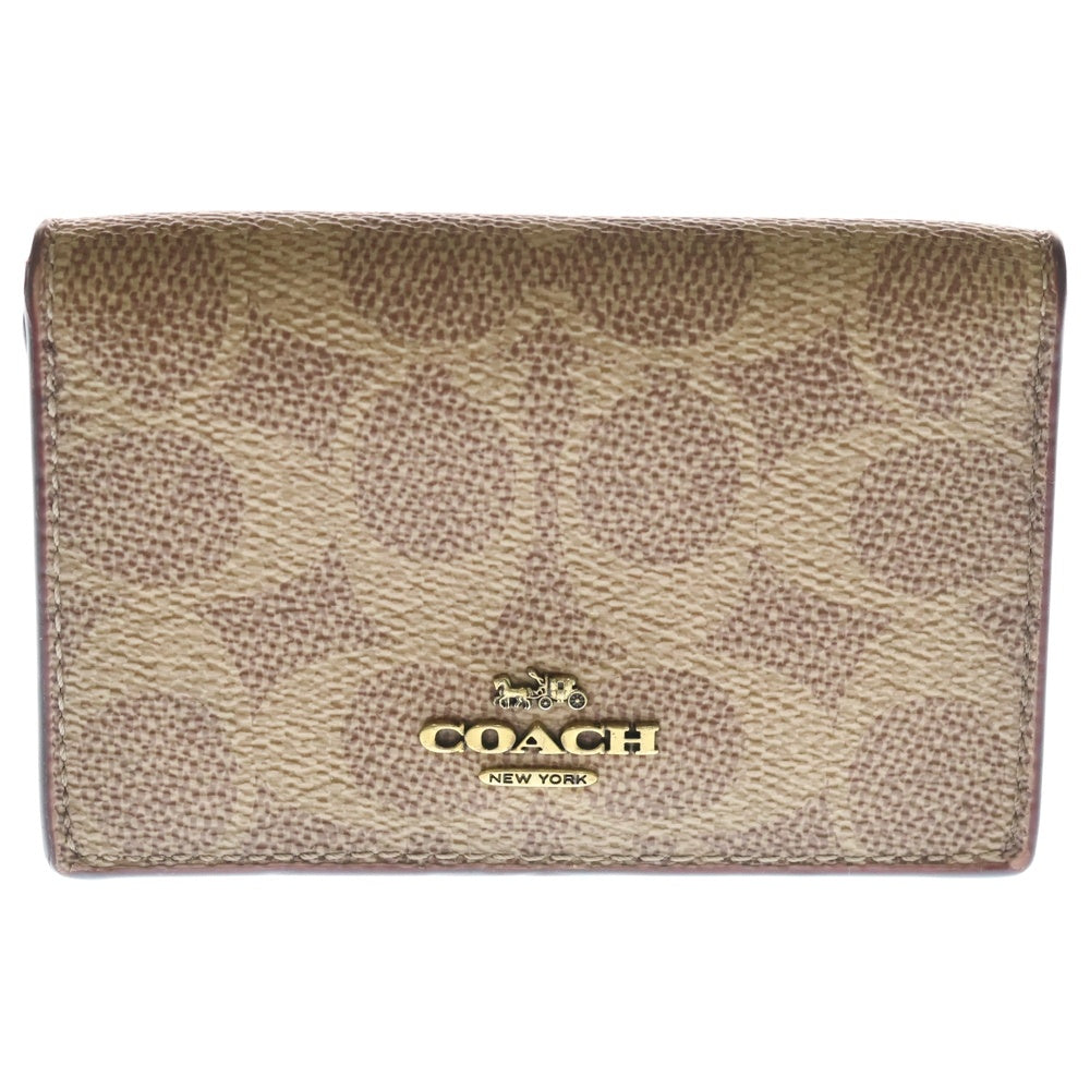 COACH(コーチ) 二つ折り シグネチャーキャンバス ビジネスカードケース ブラウン 33068 B4NQ4