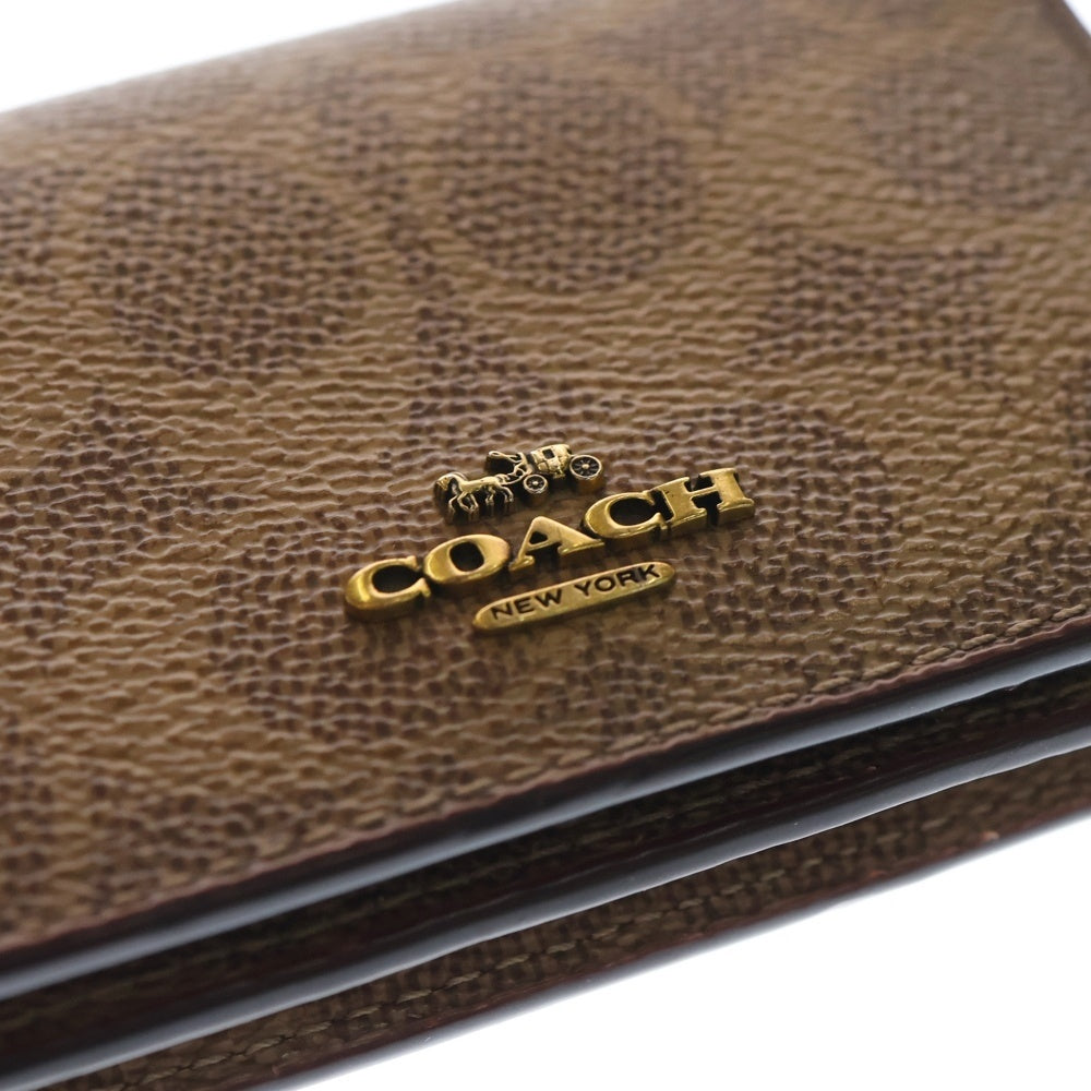 COACH(コーチ) 二つ折り シグネチャーキャンバス ビジネスカードケース ブラウン 33068 B4NQ4
