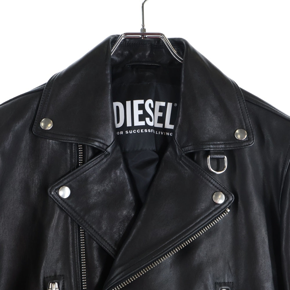 DIESEL(ディーゼル) ラムレザー ダブルライダースジャケット ブラック