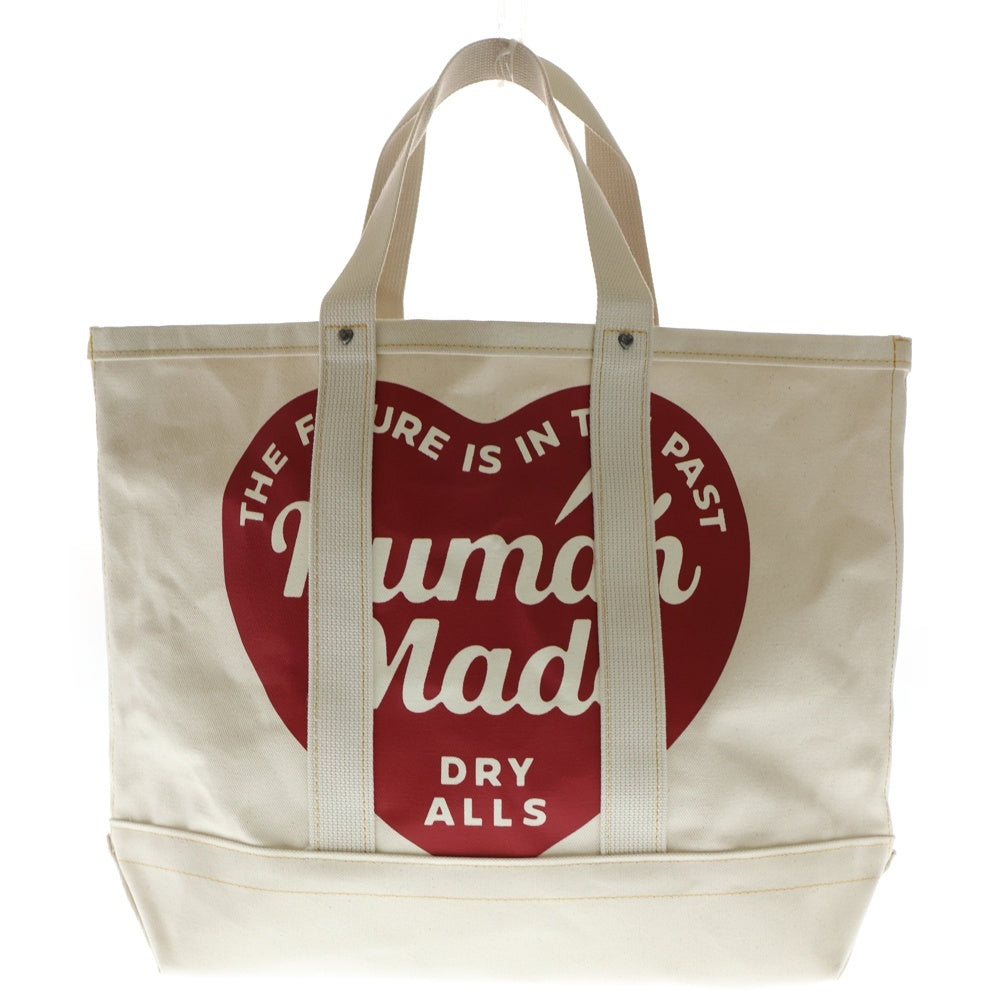 HUMAN MADE(ヒューマンメイド) 25SS CANVAS TOTE LARGE HM29GD004 ハート ロゴ キャンバス トートバッグ アイボリー HM29GD004